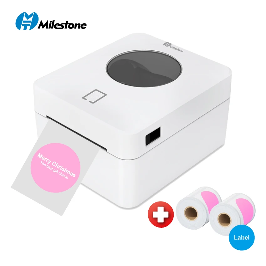 MHT-Printing Sticker Custom Logo Stickers Packaging Label Printer Wireless Thermal Compatible Wth Shipping Waterproof Roll Gold