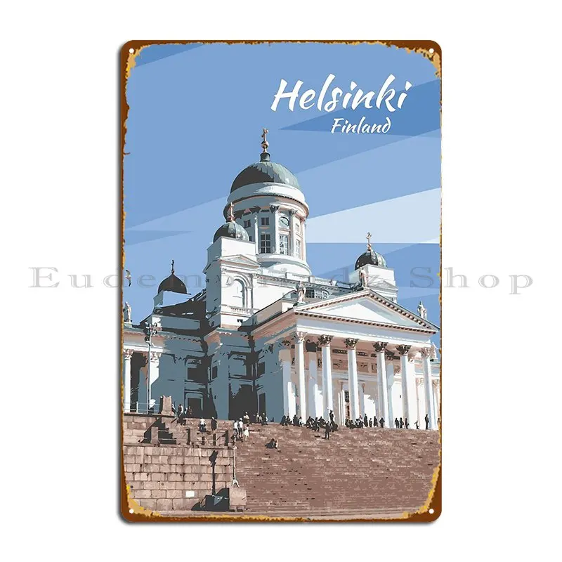 Helsinki Cathedral Finland Metal Plaque Poster Designer Mural Create Classic Create Tin Sign Poster