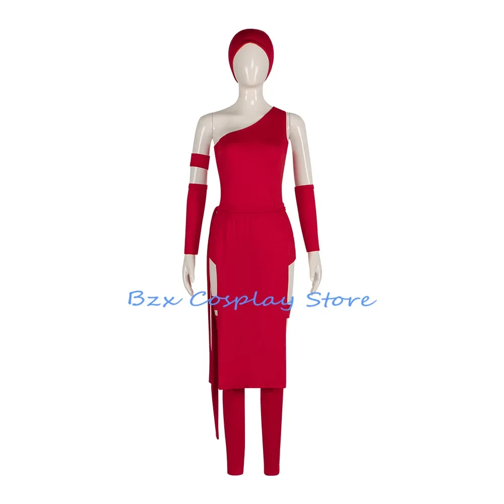 Elektra Natchios Cosplay Deadpool Superhero 2 Costume Sexy Elektra Red Battle fight Dress Suit Party Role Play Outfit for Woman