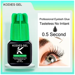 KODIES GEL Eye Lash Glue No Irritant 5ml 0.5s Fast Dry Semi-Permanent Open Eye Eyelash Glue Extension Supplies Long Lasting Bond