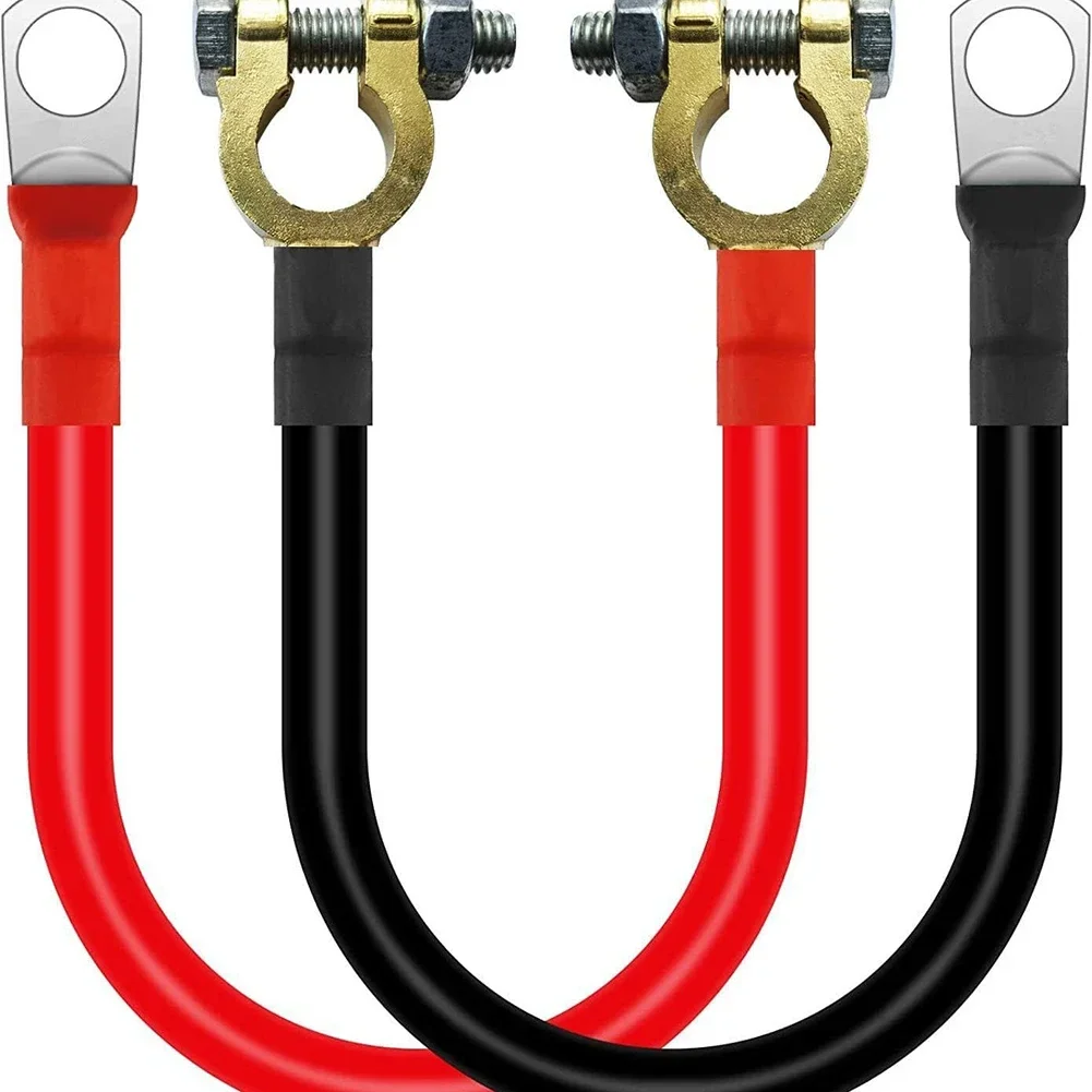 Car Battery Positive And Negative Battery Terminal Connection Wire 2AWG 50CM Battery Inverter Cable Red + Black Copper Battery