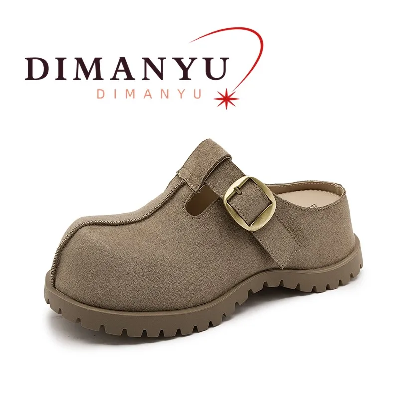Women’s Spring Slippers 2026 New Platform Internal Height-Increasing Slippers Women’s Retro Slip-On Slippers For Outdoor Wear