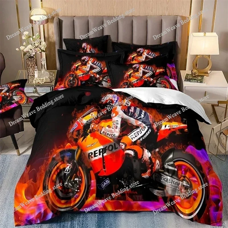 Speed Rider, Super Cool, Racing Car Comforter Style Duvet Cover Pillow Case Bedding Set Quilt Cover Double Bed Home Textile96396