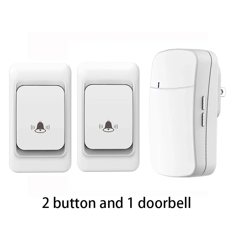 Wireless Doorbell No Battery required Waterproof Self-Powered Door bell Sets Home Outdoor Kinetic Ring Chime Doorbell