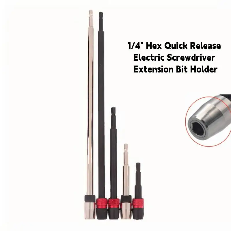 75/100/150/300mm Multiple Sizes 1/4 Inch Hex Quick Release Electric Screwdriver Extension Bit Holder Extension Rod Hand Tools