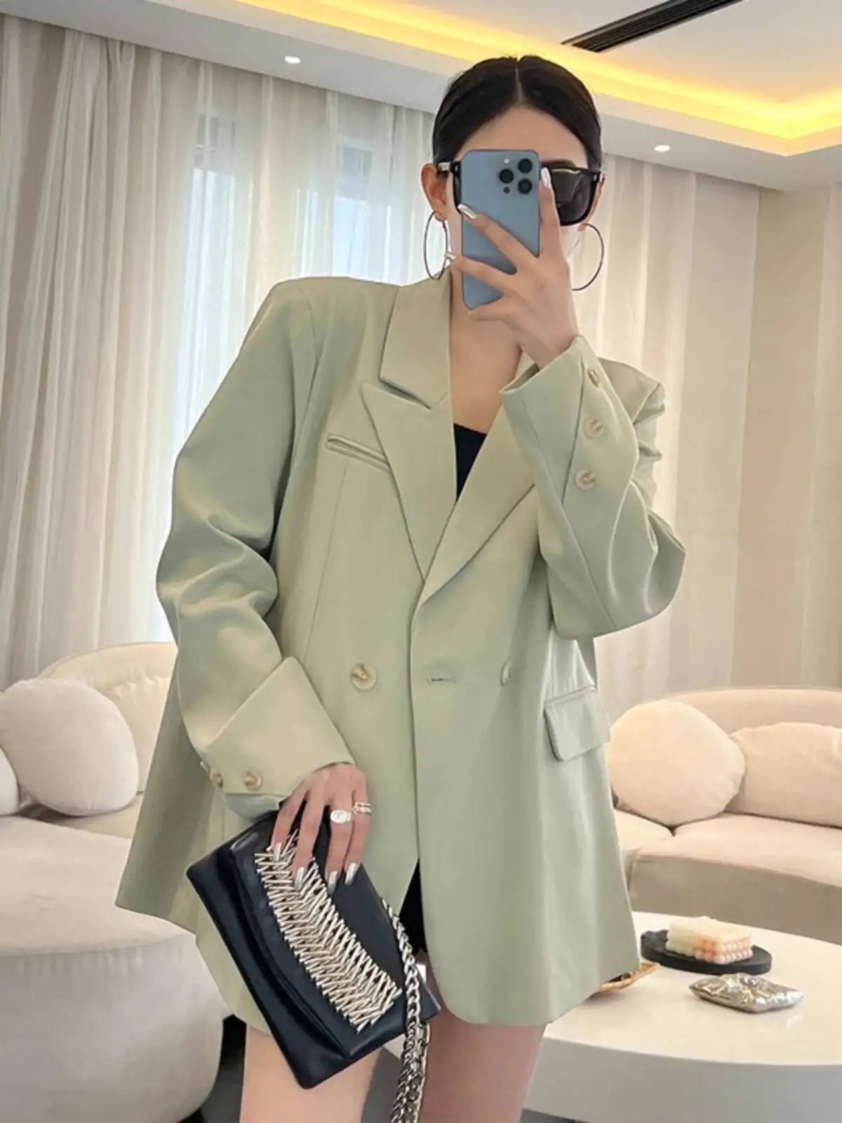 Women Suit Coat Spring And Autumn Suits Versatility Slim Fit Wide-leg Pants Suit Pants Women