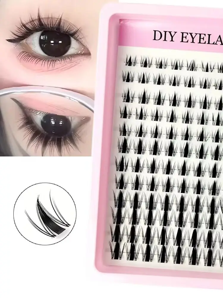 120 Stück Feenwimpern 8-16mm Manga-Wimpern C-Curl Aufwärts - Großer Spannweite DIY-Wimpern Natürliche Erweiterung Wet-Look Scharfe Anime-Wimpern – Detail 7