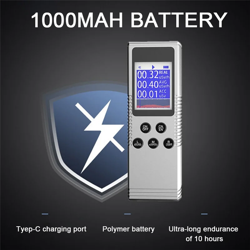 ABGN Ручной детектор ядерного излучения Бытовая лаборатория Цифровой ЖК-дисплей Многофункциональный радиоактивный счетчик Гейгера