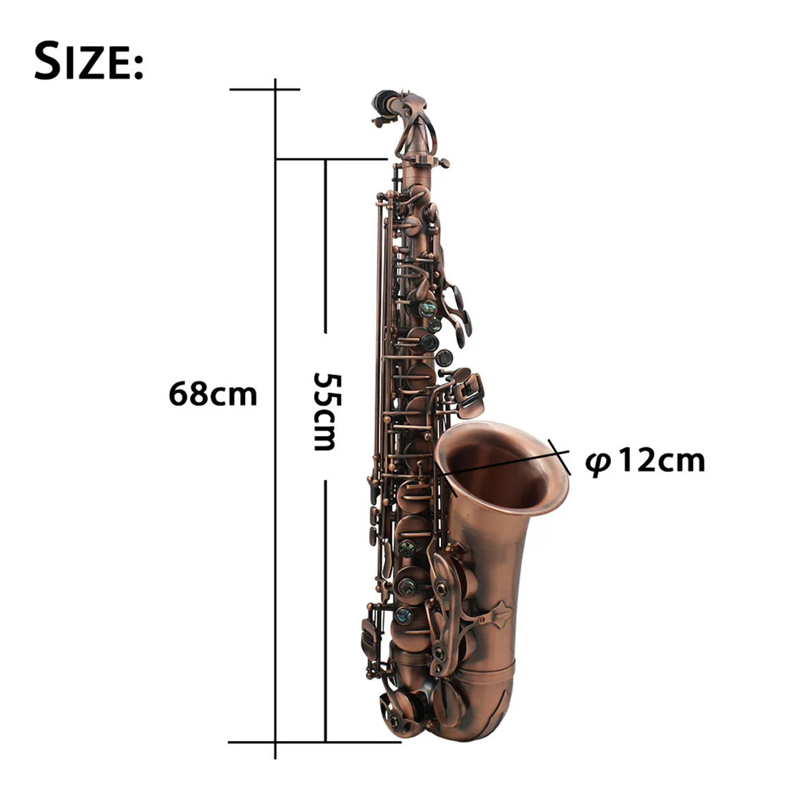 Hooqu Alto Saxophone High Quality Eb Curved Alto Saxophone Hand-carved Retro Brass Color Saxophone