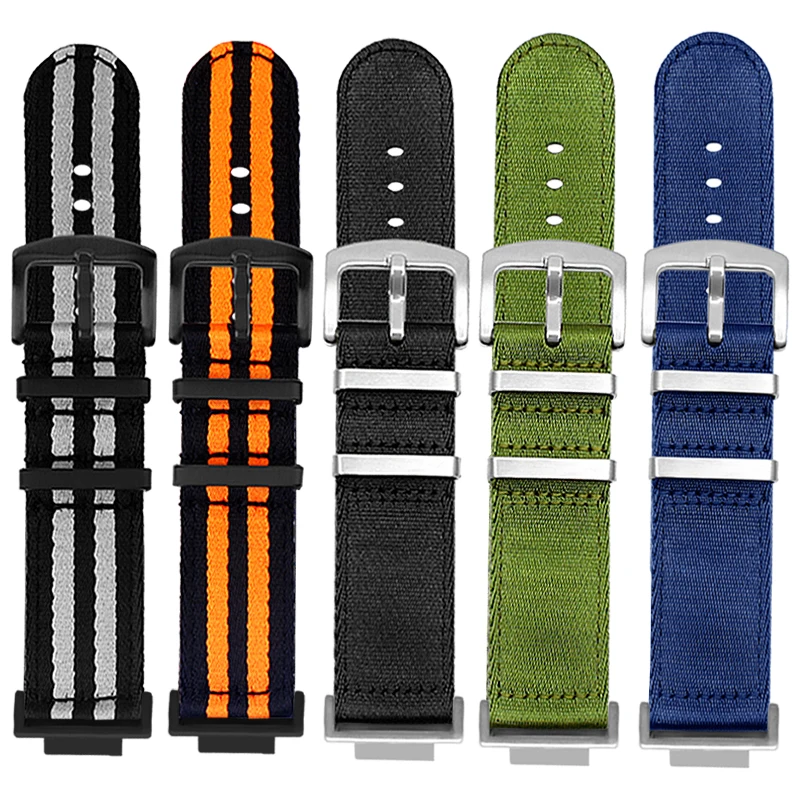 For Casio Watchband GA110/100/120 GM/GA2100 DW-5600 GW-B5600 GW-M5610 Modified Nylon Canvas Strap with Metal Connector bracelet