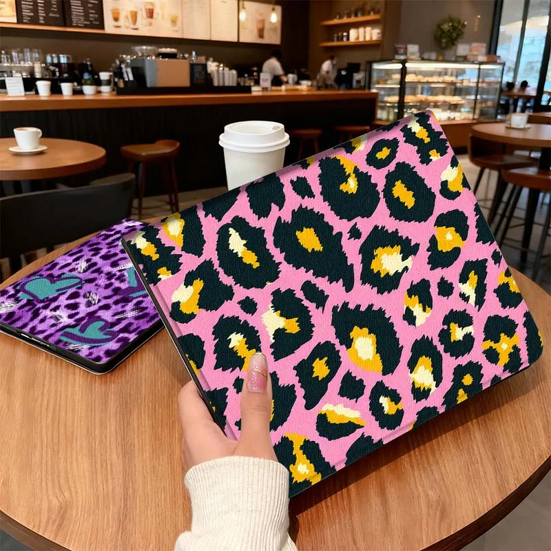 

Cartoon Leopard Pink Pattern For iPad Pro Air 5th 6th 7th 13 M3 M4 M5 12.9 13.3 inch 2018 2022 2024 2025 Tablet Case
