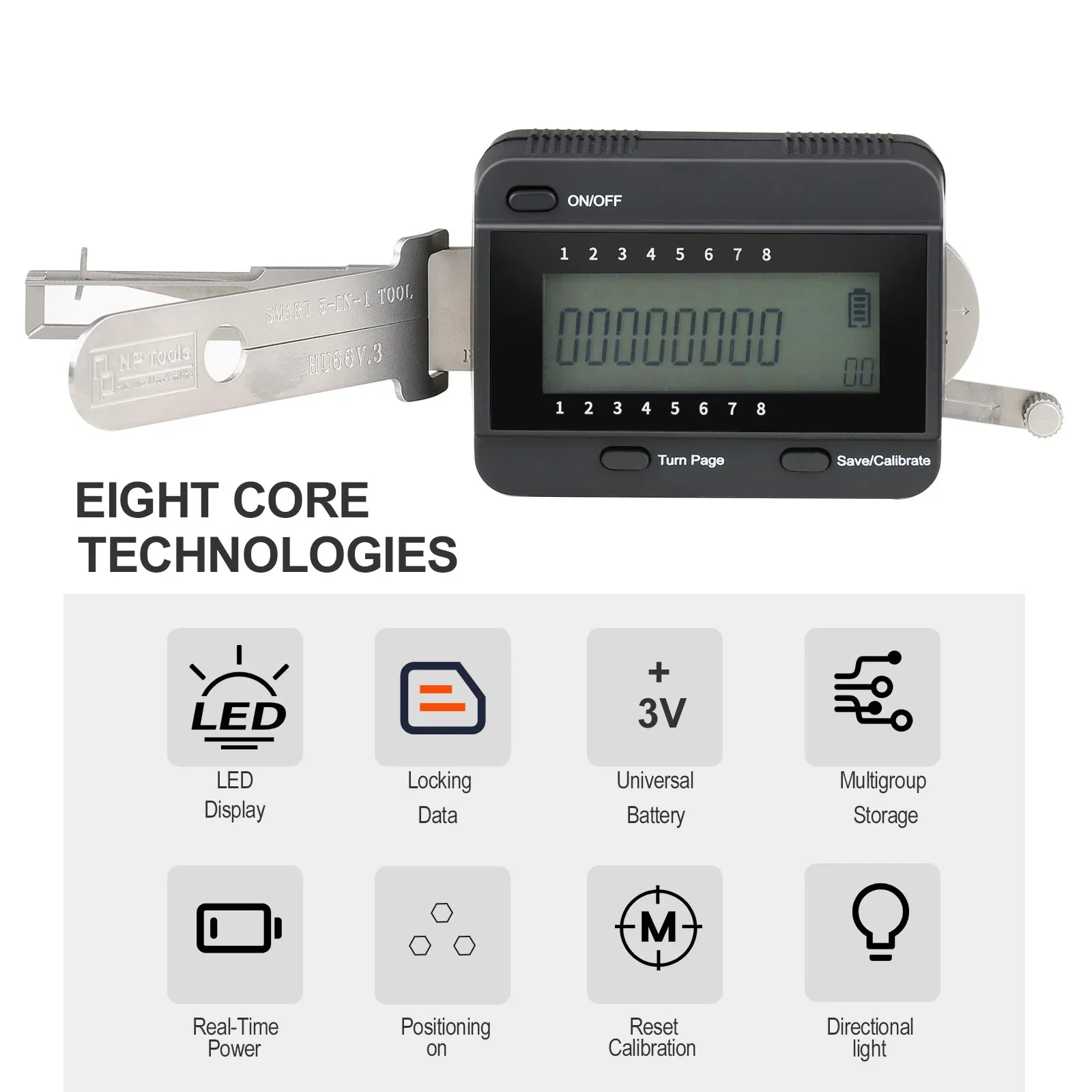 Narzędzia NP Smart 5 w 1 HU66 V.3 ze wskaźnikiem LED narzędzia ślusarskie narzędzie do naprawy automatycznego ślusarza