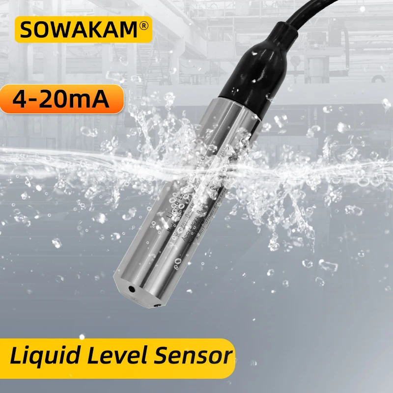 Y300 Water Level Transmitter 0-5M Range 4-20mA output 24VDC Liquid Level Sensor With 5m Cable 0.2%F.S.