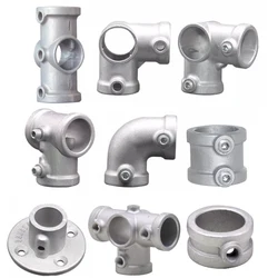 4pcs 32mm round aluminum alloy connector simple cloth wardrobe metal joint galvanized pipe iron tube elbow tee connector