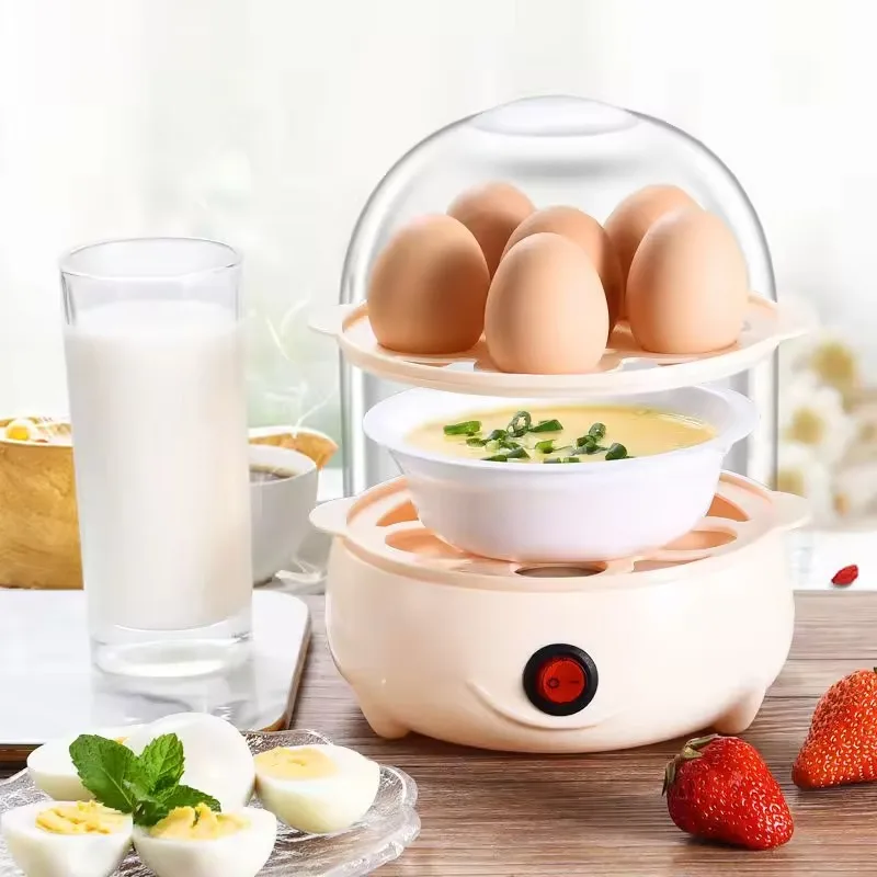 Double layer anti dry boiled egg steamer for household use multifunctional small steamed soup eggs