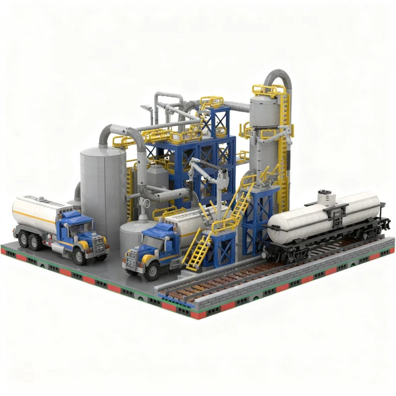 3116pcs MOC Chem Plant City Trains Model Building Blocks Craft Idea Creative Display 3D DIY Assemble Birthday Collection Brick