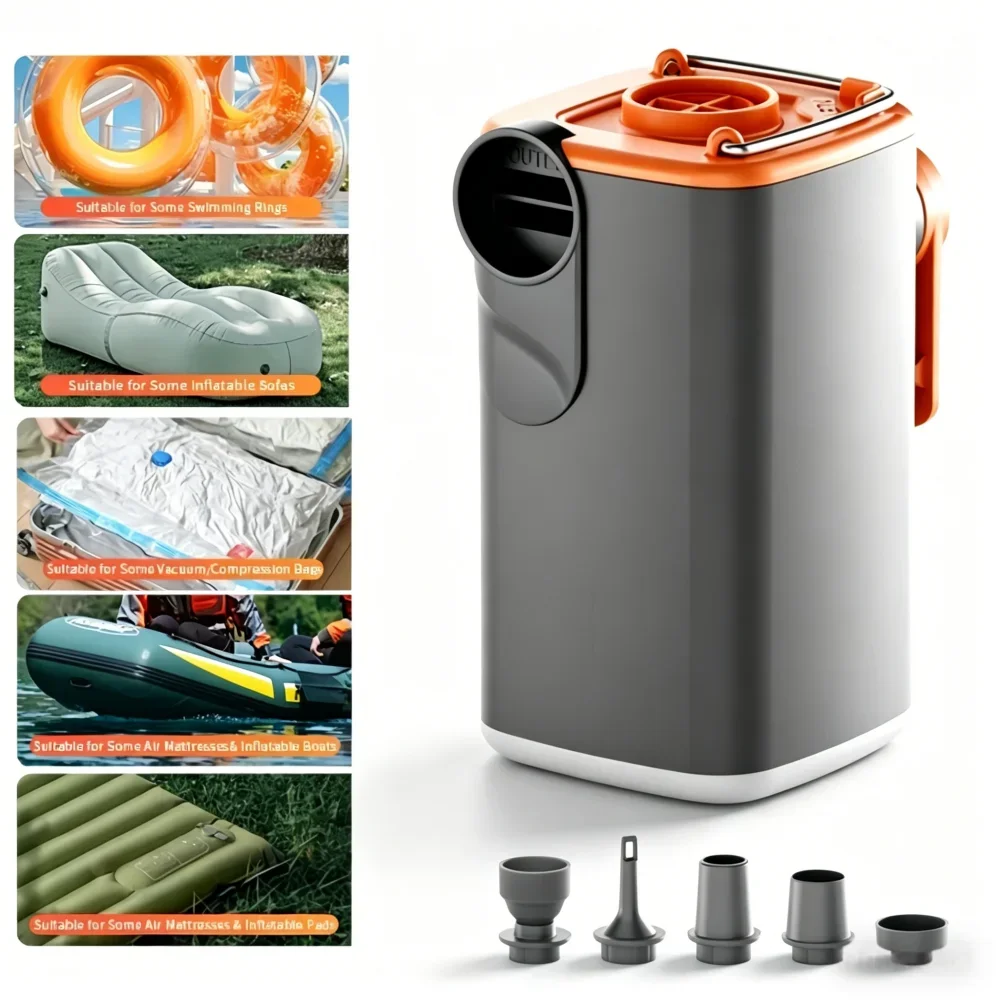 Portable Air Pump Camping Mattress Wireless Inflator Rechargeable Air Cushion Inflator Hiking Air Cushion Inflator/Deflator Pump