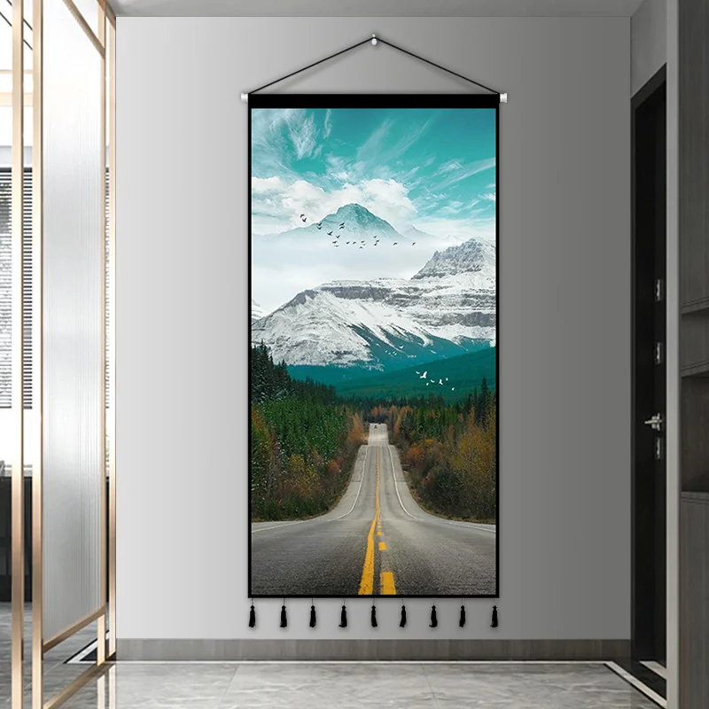 Modern Landscape Painting Tapestry Entrance Fabric Background Decoration Painting Bedroom Living Room Corridor Hallway Flag Hang