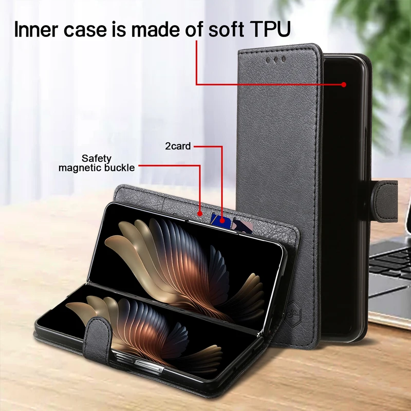 Brieftaschen-Handyhülle für Samsung Galaxy Z Fold8 mit Kartenhalter, Ständer, stoßfest, Cloudy PU-Leder-Cover, Z Fold 8 Ultra 7 6 5 3 4 Fund – Detail 23