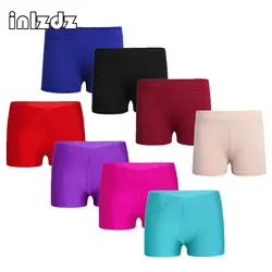 Kids Girls Stretchy Sports Shorts Leggings Boy-cut Slim Fit Gymnastics Ballet Dance Booty Shorts Workout Fitness Tumbling Bottom