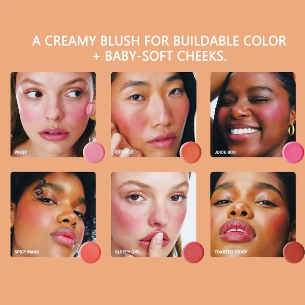 Pocket Blush Stick Multi-Functional 6 สี Lip & Cheek Highlighter กันน้ํา Natural Glow Balm Blush ลิปสติก 2 in 1