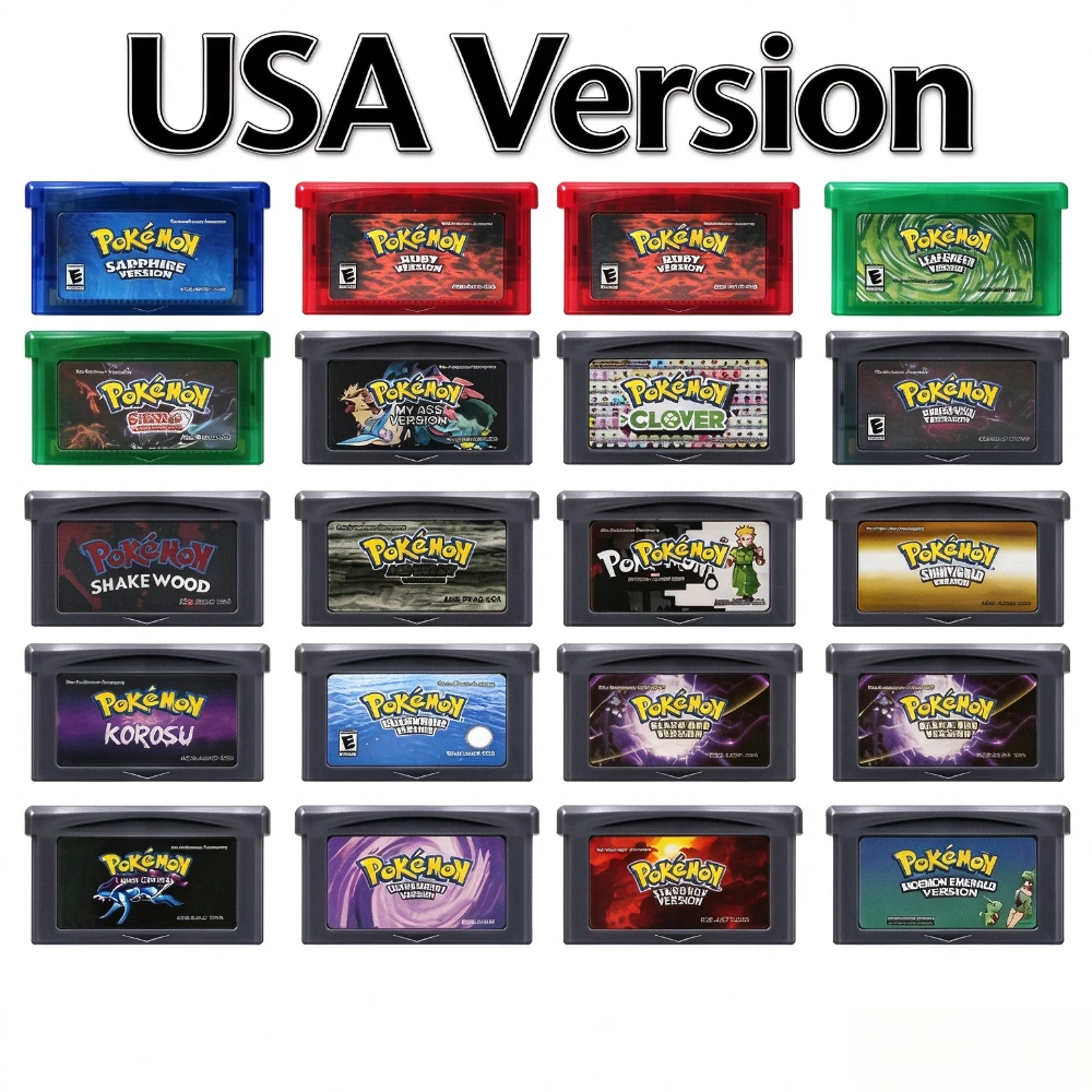 Pokémon GBA Game Cartridge 32 Bit Video Game Card English Retro Advance SP NDS NDSL Classic Collection Gift
