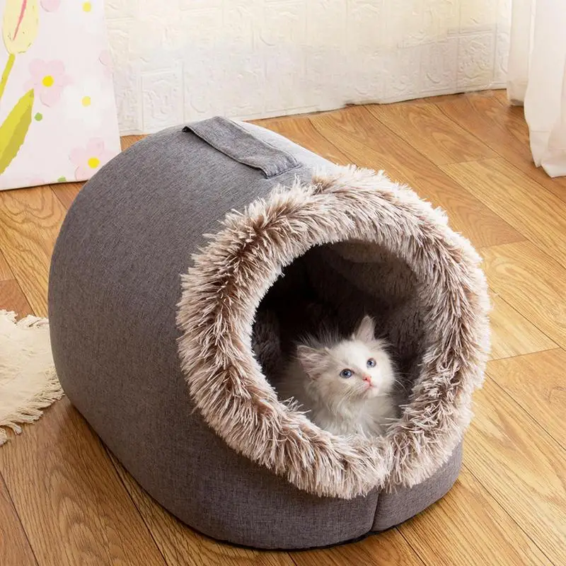 

Portable Pet House Semi-Enclosed Pet Caves with Carrying Straps Animals Bedding Houses for Camping Living Room Balcony Garden