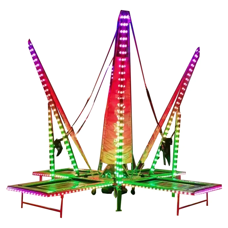 Hot Sale Factory Direct Sale Four People Bungee Jumping Bungee Trampoline With Light With Motor