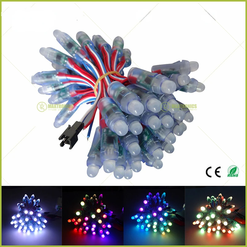 DC12V Quality Engineering 50pcs/lot WS2811 RGB Led Module String Lighting 12mm Waterproof Digital Full Color LED Pixel Light