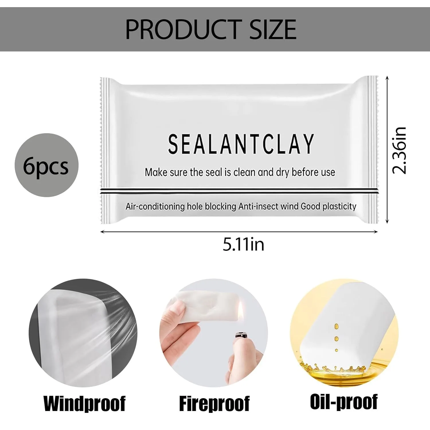 10 Pack Moldable Sealant Clay, White Fast Drying Sealant Mastic, Repair Sealing Putty for Drain Pipe Connections, Wall Holes, Air Conditioning Holes and Household Gap Filling.