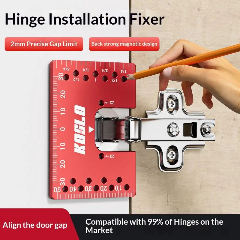 Magnetic Cabinet Hinge Spacer 2mm Gap Alignment Tool for Furniture Assembly Wardrobe Door Installation Home DIY Renovation