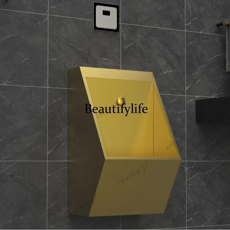 Light luxury simple stainless steel urinal, wall-mounted bar, induction men's urinal urinal
