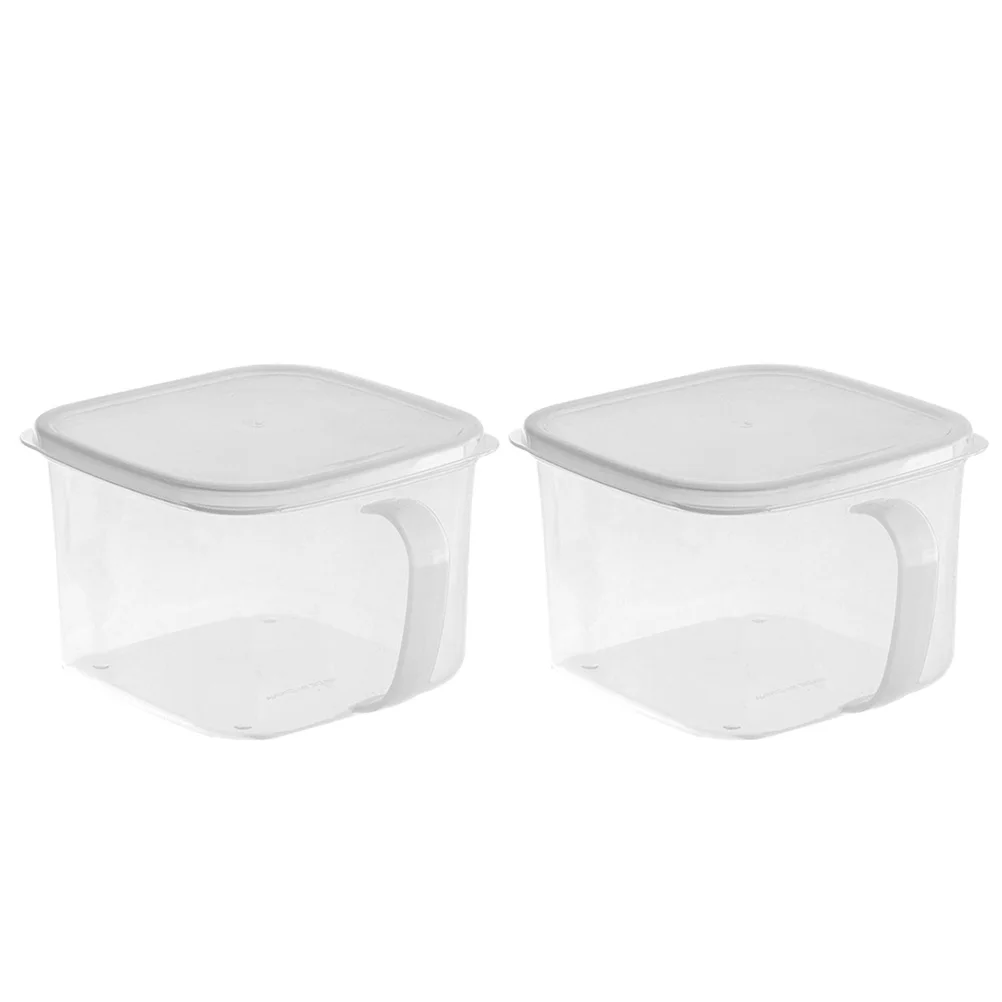 

2Pcs Food Grade PP PE Storage Boxes Lid Easy Open Kitchen Cereal ganizer Containers Portable Snack Box Home Cook Seasoning Can
