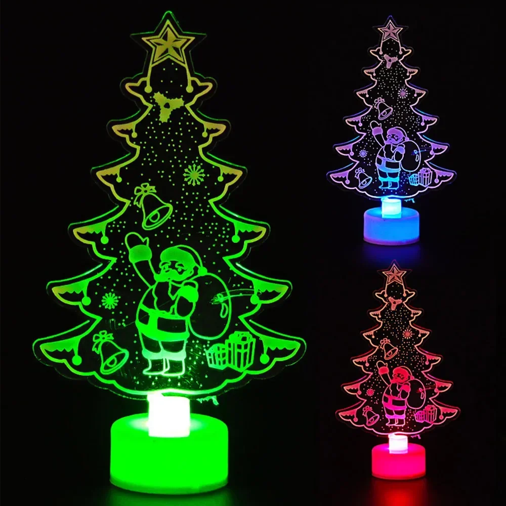 1Pc Christmas Ornaments Colorful LED Decorative Lights Christmas Tree Decorations Party Supplies Christmas Night Lights Gift