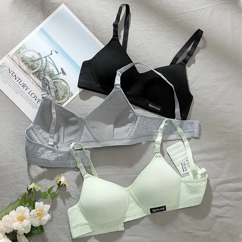 Baumwolle Unterwäsche Frauen AB Bh Drahtlose Versammelt Komfort V Büstenhalter Push-Up Dessous Bralette Für Frauen Seamleass Bhs