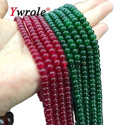Abacus 5x8MM Natural Chalcedony Rondelle Ruby Red Emerald Green Stone Spacer Beads for Jewelry Making Diy Bracelet Accessories