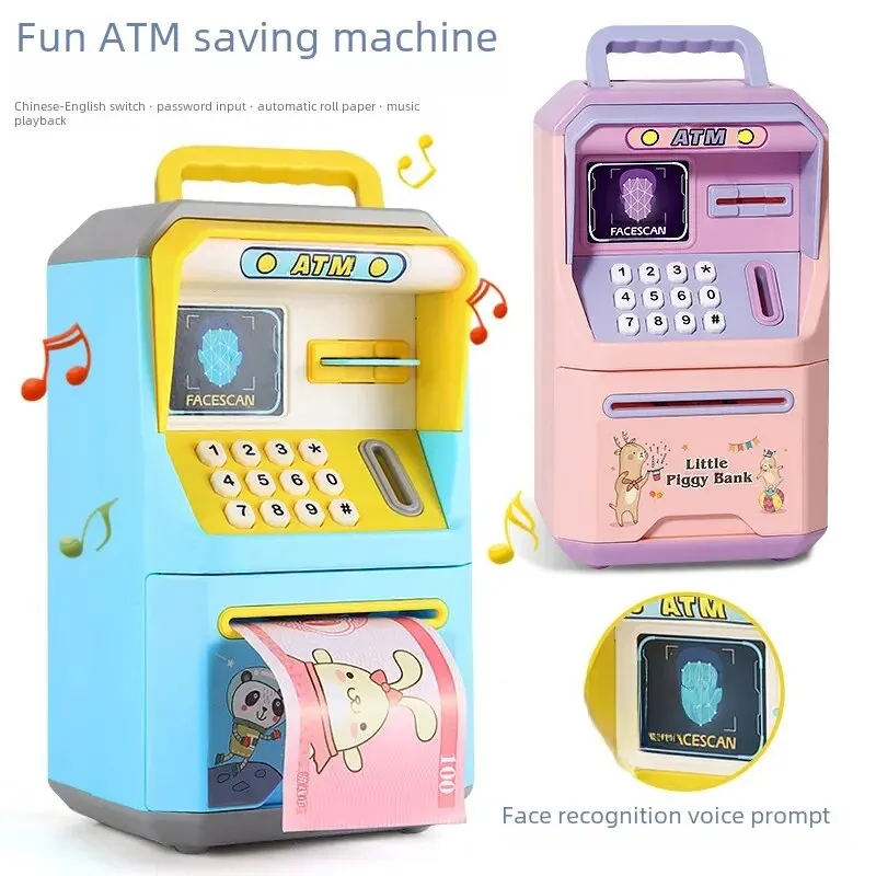 Cartoon Fingerprint Money Saving Box Toy Automatic Coin Rolling Password Safe Children New Year Gift