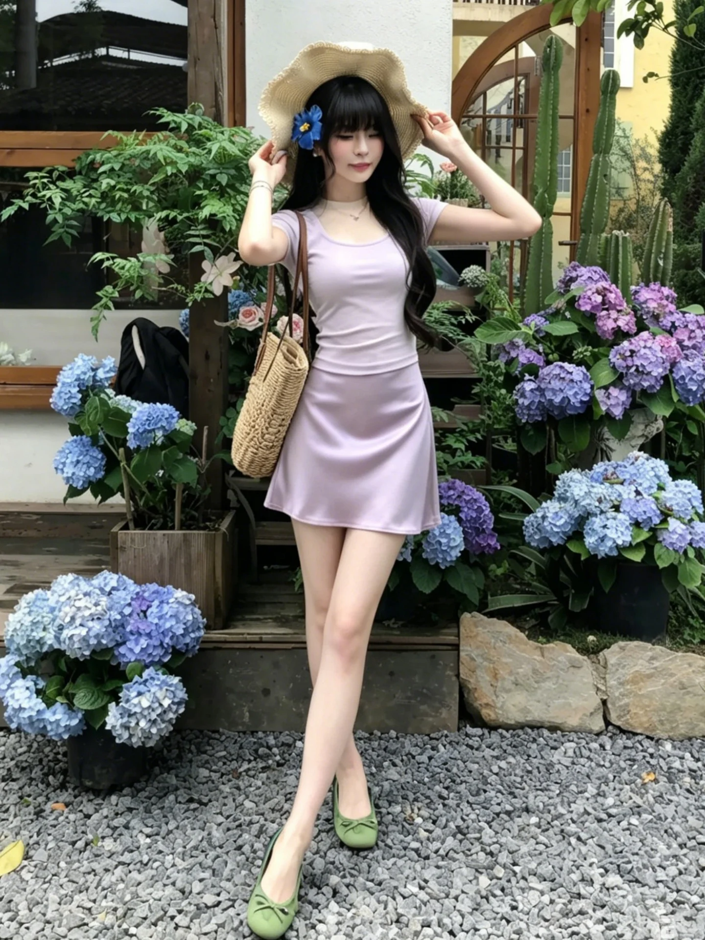 Unique Beautiful Purple Asymmetric Skirt Women's Summer Acetate Satin Short Skirt Prevent Exposure Drapey Bodycon Beachwear