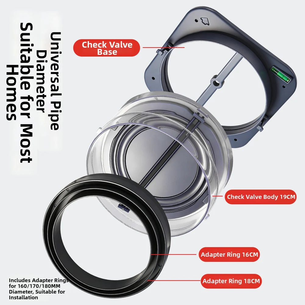 Reverse Flow Stopper Kitchen Exhaust Valve Silicone Sealing Oxidation Resistant Improve Indoor Air Quality Valve