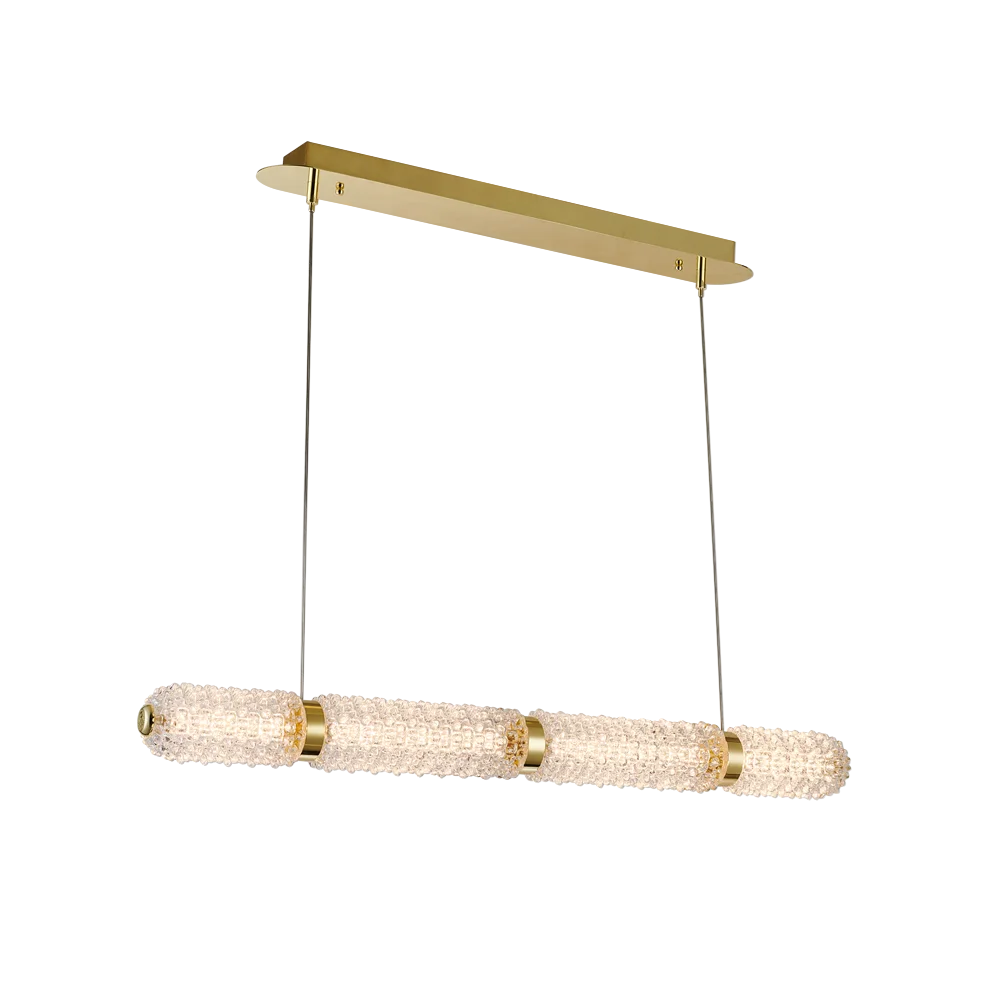 

Factory Modern Cylindrical Horizontal Chandelier Handmade Glass LED Villa Glass Dining Room Chandelier