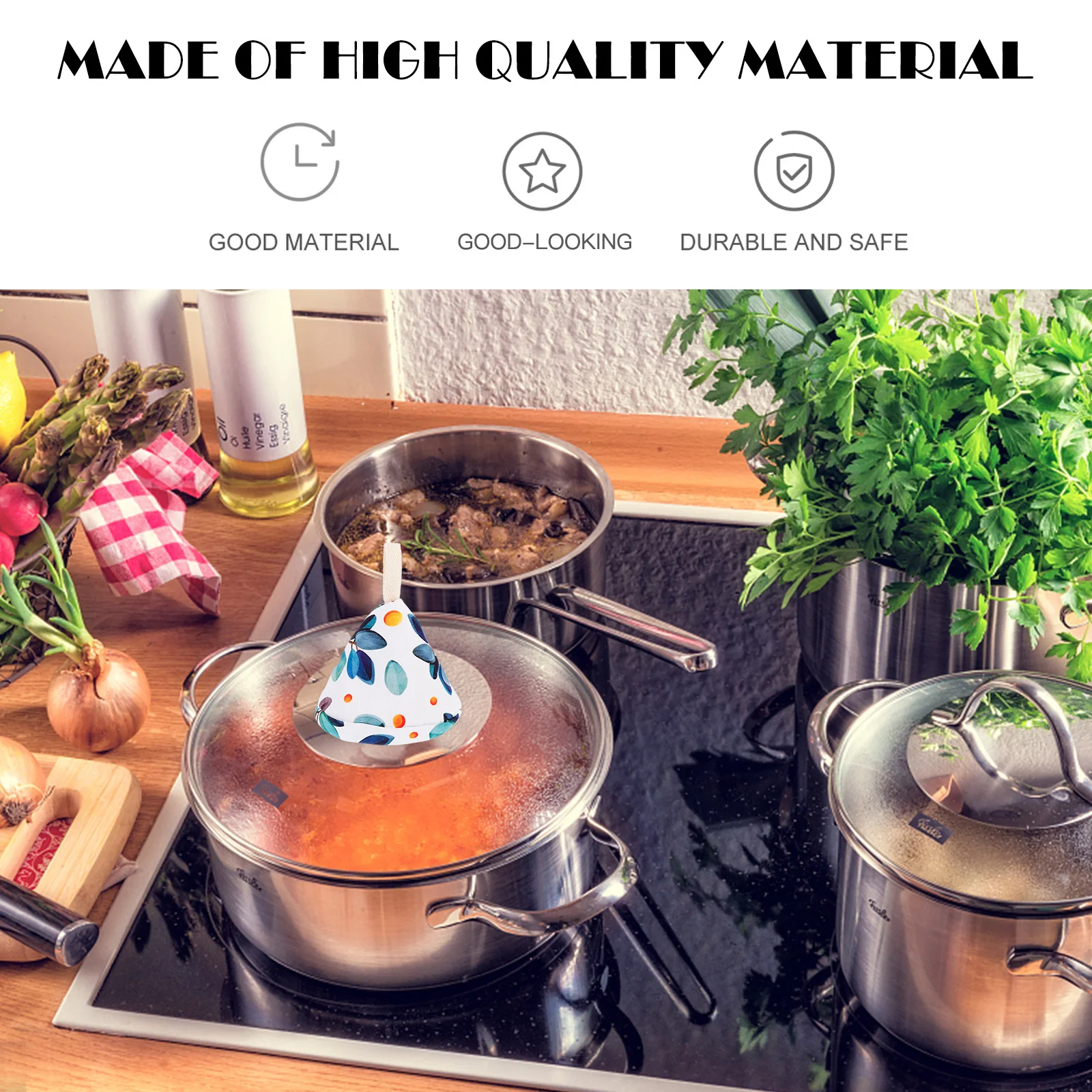 

4Pcs Thicken Pot Lid Cover Triangular Anti-Scald Sleeve for Hot Pan Handle Heat-Resistant Kitchen Accessory Tool