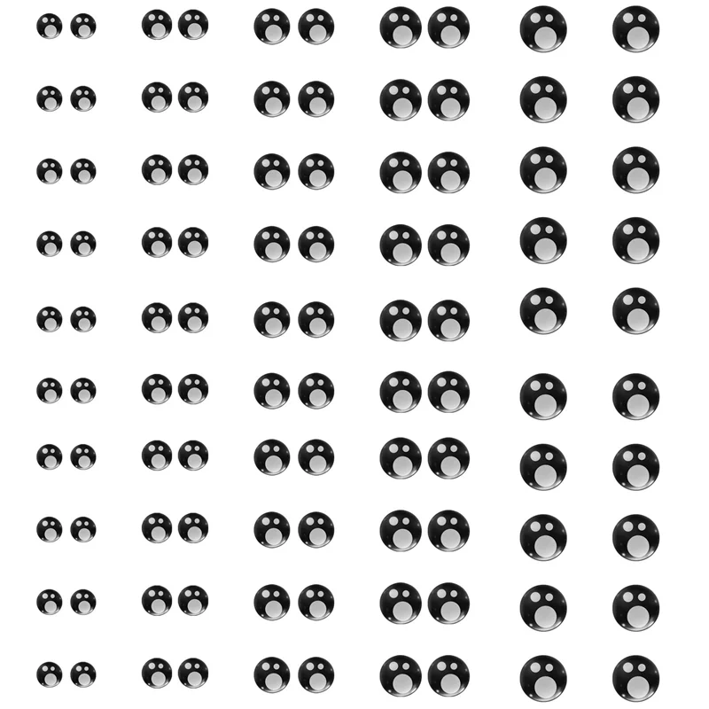 A19Q-180PCS 장난감 눈 8MM 10MM 12MM 14MM 16MM 3D 코믹 라운드 반짝이 장난감 눈 DIY 인형 눈 인형 액세서리