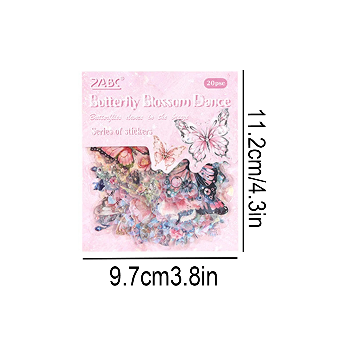 20pcs Exquisite Butterfly Pattern Stickers,PET Animal Stickers In Different Colors,DIY Decoration For Journals And Scrapbooks