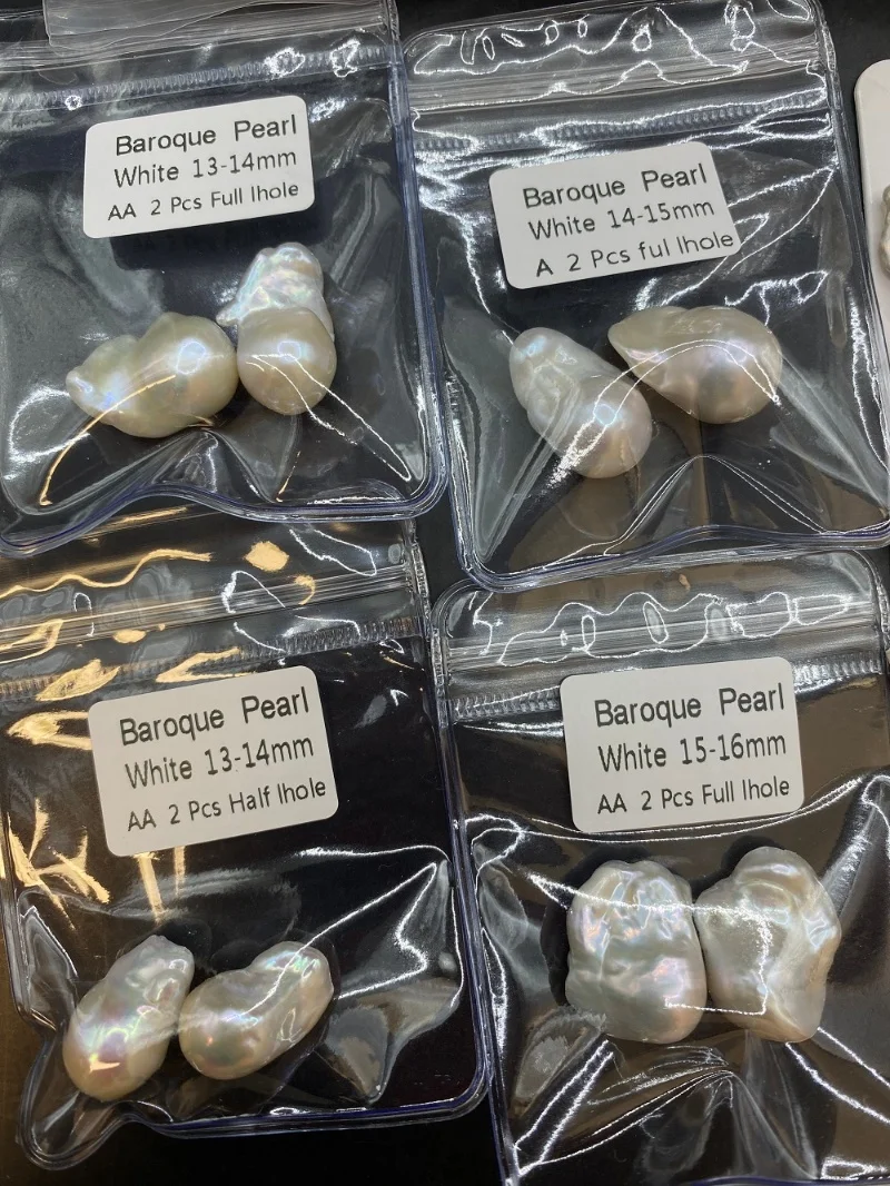 

AAA Natural Fresh Water Irregular Baroque Pearl Bright White Loose Beads for Handmade DIY Women's Pearl Earrings Necklace