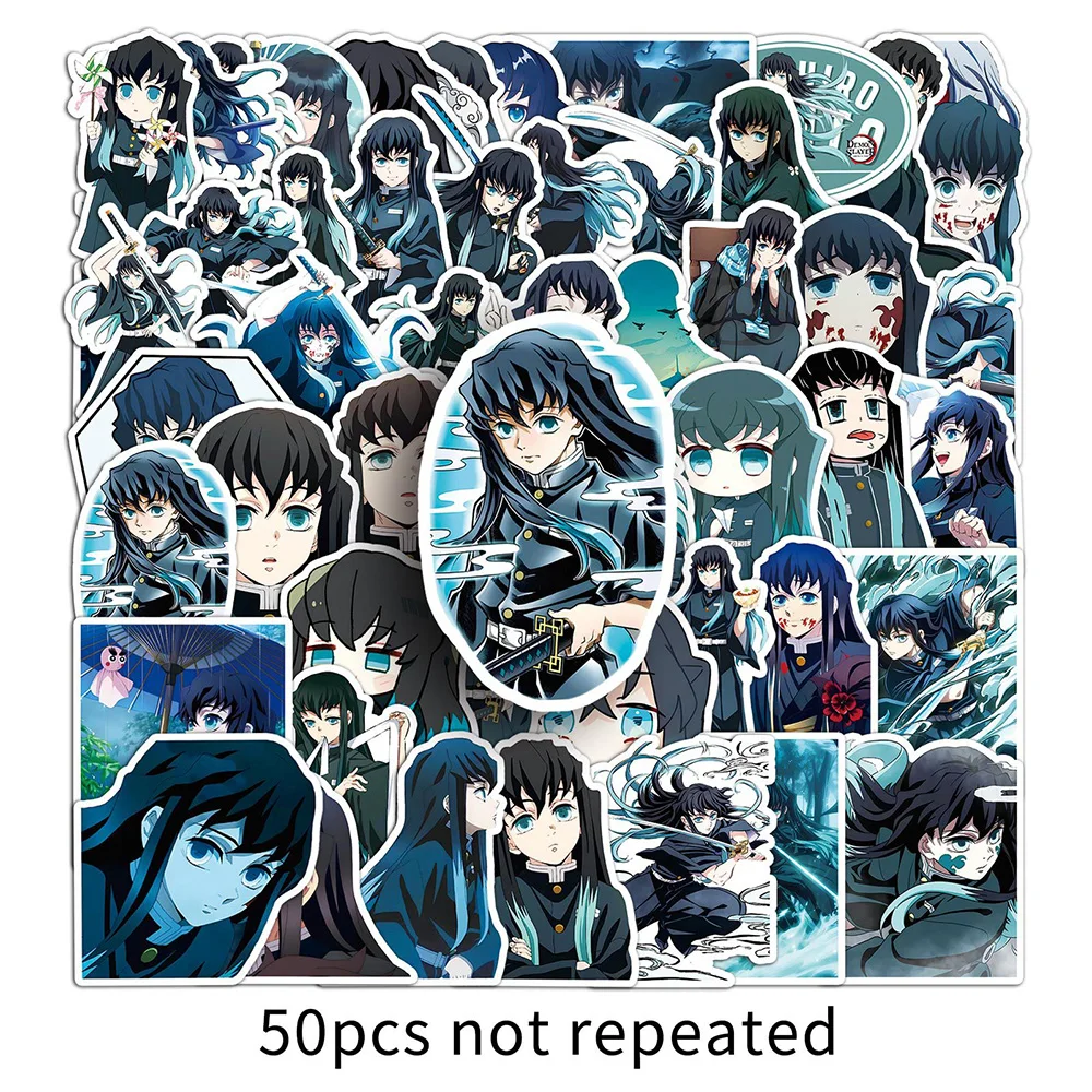 10/30/50pcs Demon Slayer Tokitou Muichirou Anime Stickers Cool Cartoon Decals Giraffiti Toys DIY Skateboard Phone Fridge Kid Toy