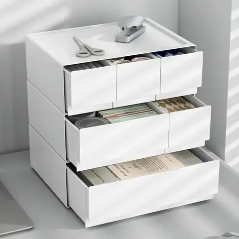 쌓을 수있는 데스크탑 다층 서랍 홈 뷰티 학생 문구 사무실 보관 캐비닛 보석 펜 홀더 보석 상자