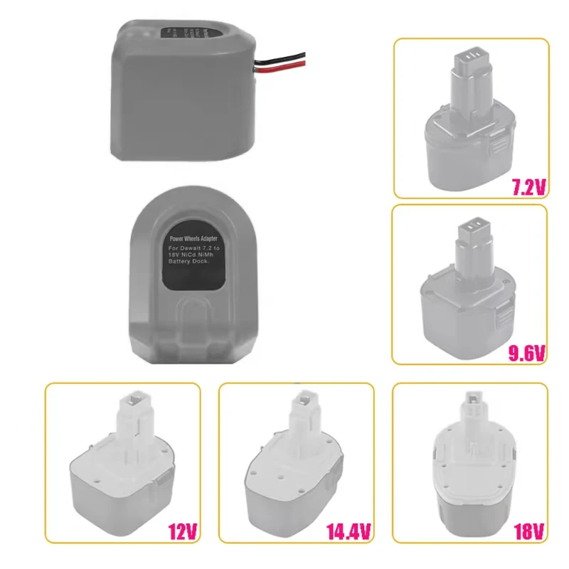 

Adapter for Dewalt 18V 12V Ni-CD Battery for Power Wheels DIY Connector Power Tools Battery Converters for DIY Ride On Truck Toy