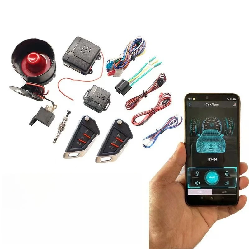 High Quality Universal Car Anti-theft Alarm Remote + APP Control Anti-Robbing  Lock/Unlock & Trunk Opening & Windows Rolled up