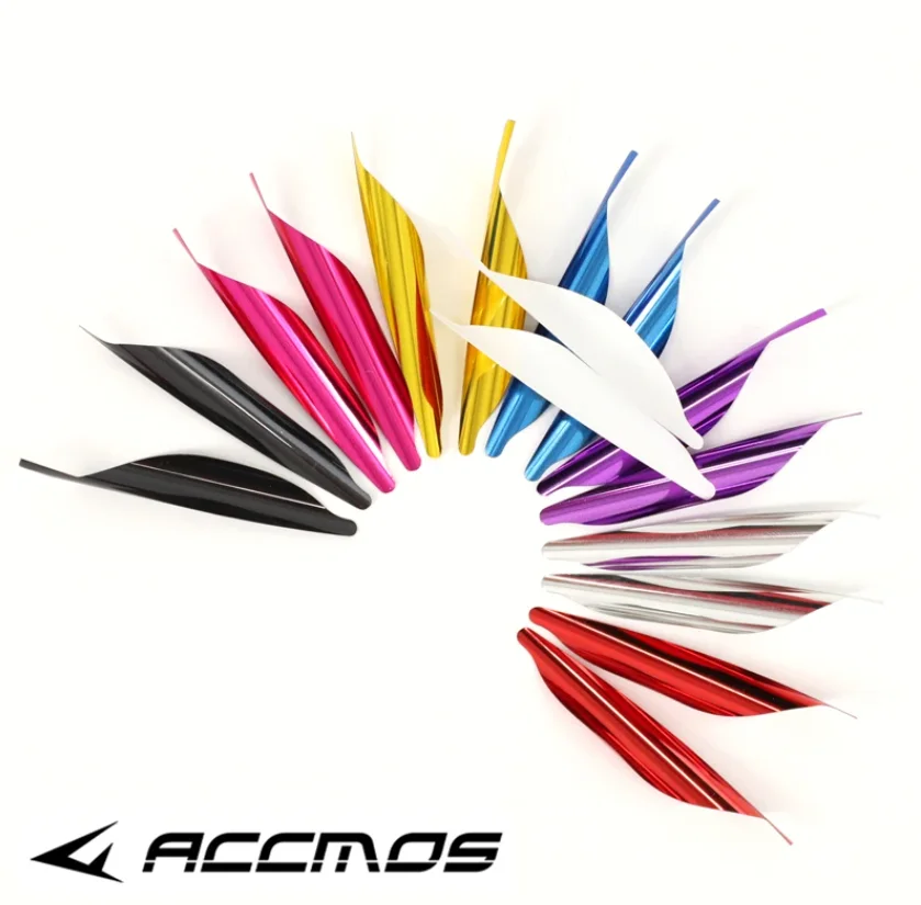 50pcs 1.8/2 inch Archery Spin Vanes Spiral Feather DIY Arrow Archery With sticker Tape Arrow Accessories Right Wing