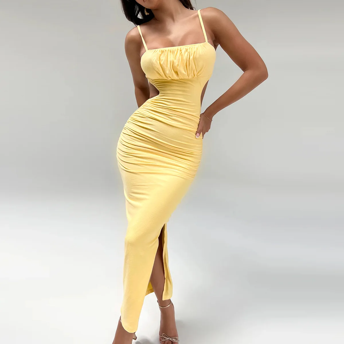 Dresses Womens Dress For Work Autumn Woolen Houndstooth Half-Open Single-Breasted Large Lapel Midi Length for Modern Academic OL